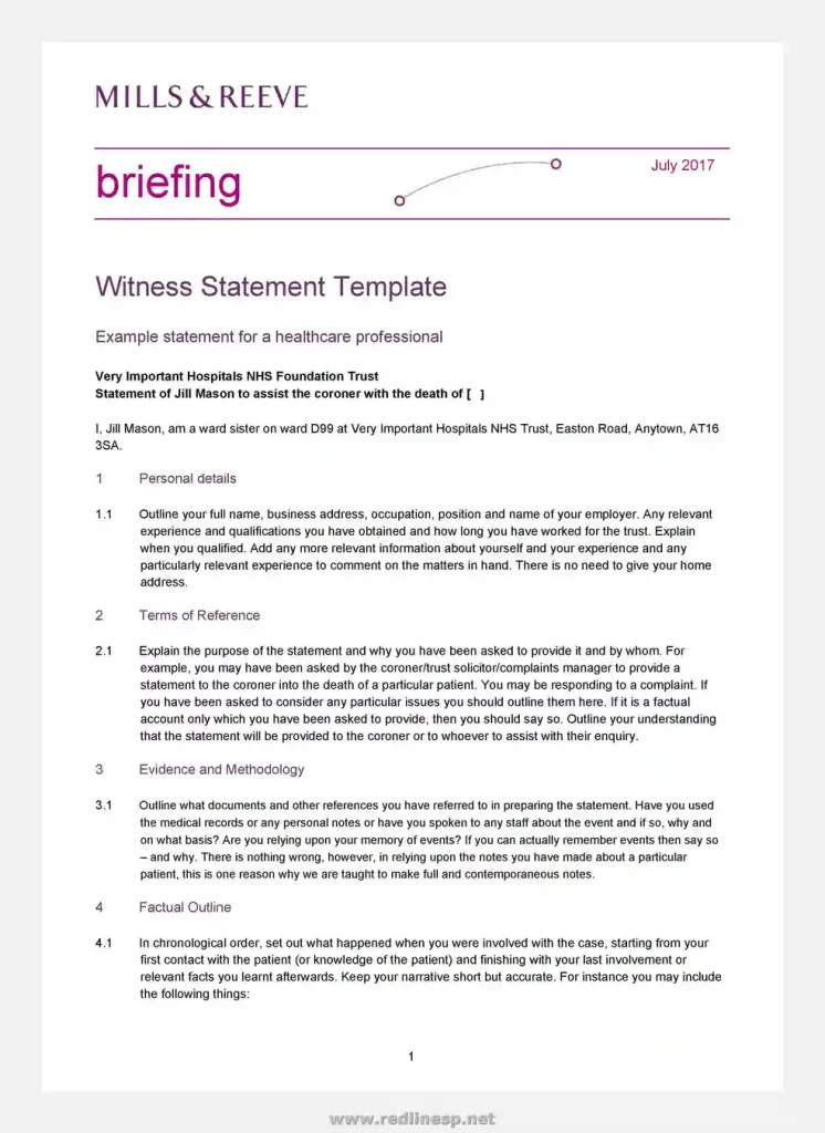 sample witness statement form 17