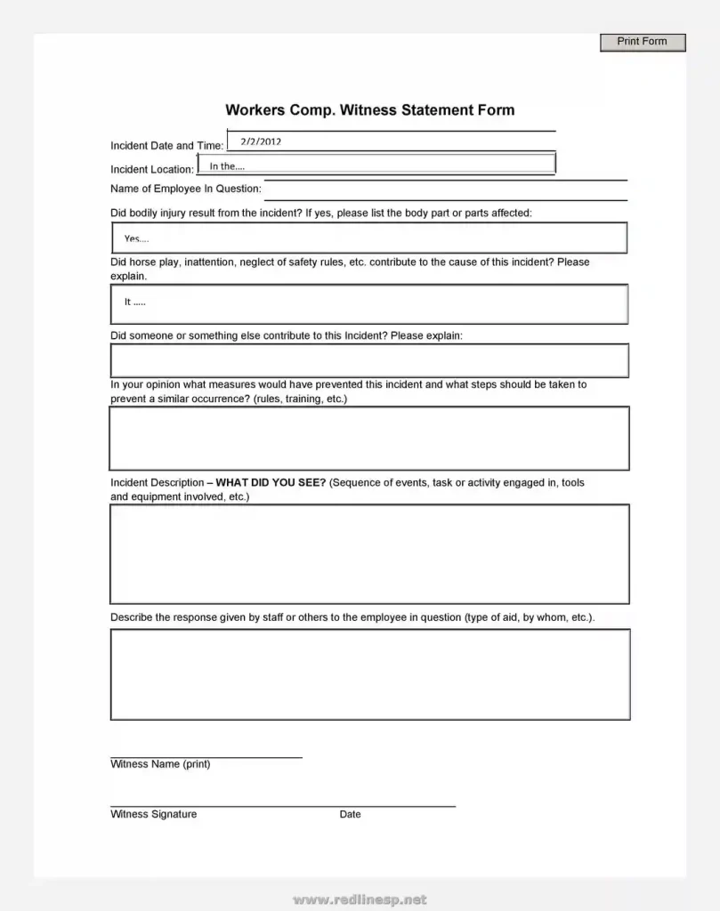 sample witness statement form 18