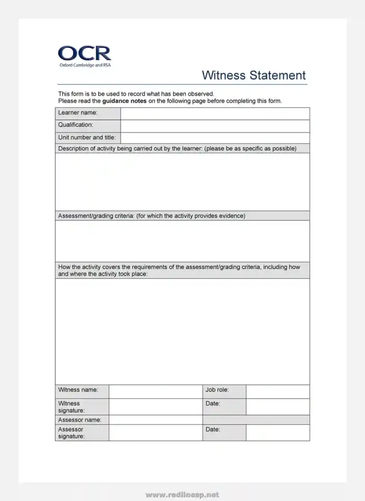 sample witness statement form 31